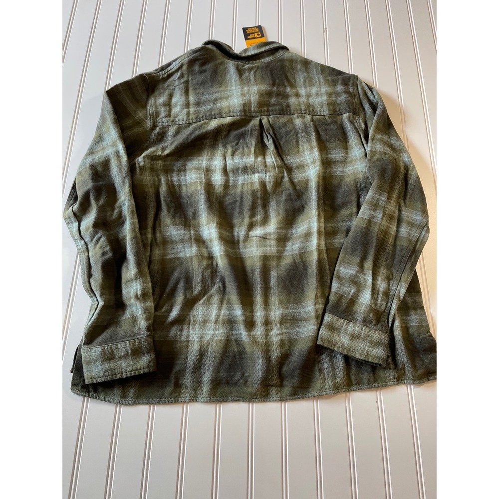 New Carhartt Rugged Flex Loose Fit Flannel Plaid Shirt Basil Green Womens M - Picture 7 of 7